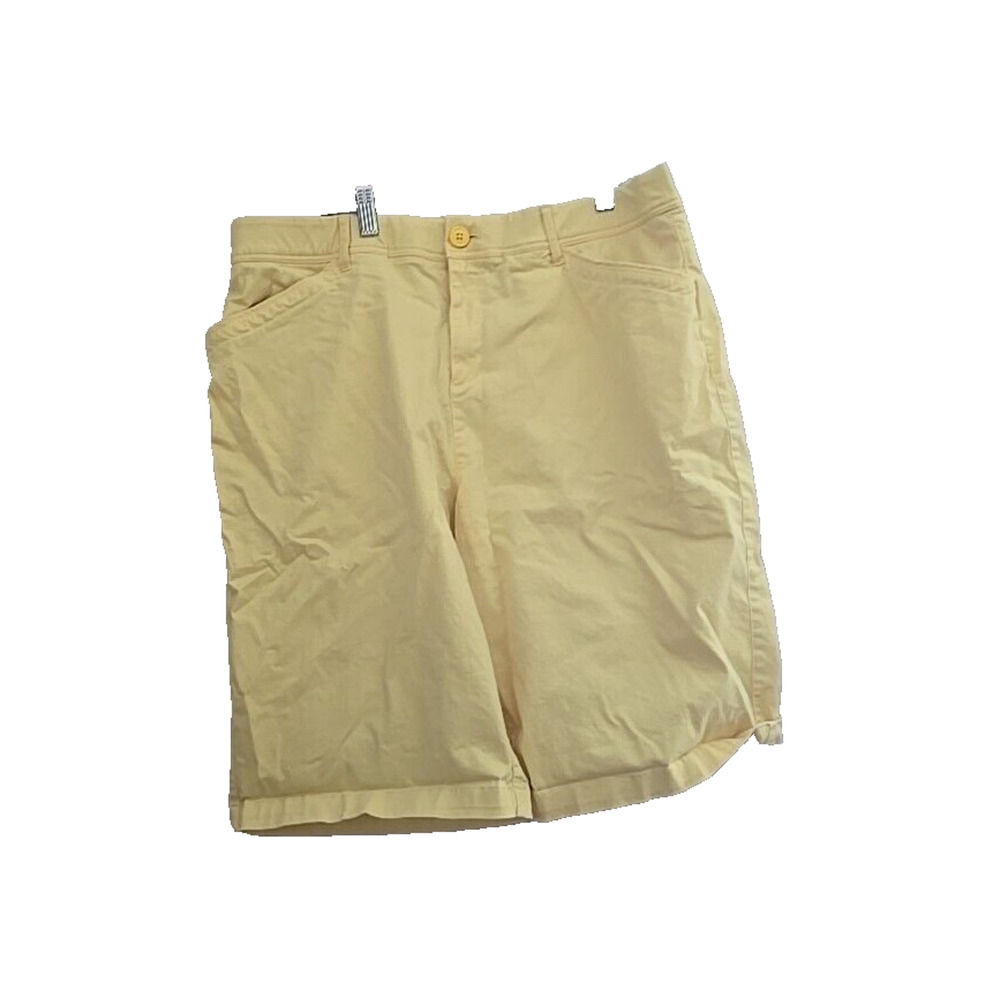 Christopher & Banks Yellow Chino Bermuda High Rise Outdoor Shorts Womans Size 16